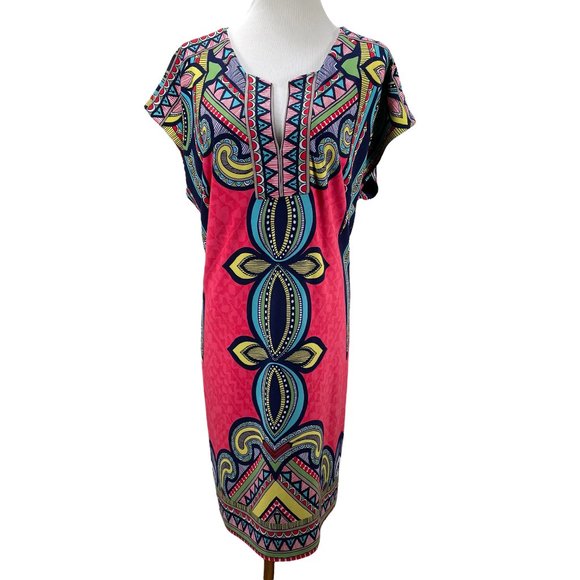 Vintage Yet New Laundry by Shelli Segal Silky Stretch Jersey Shift Dress - Picture 2 of 14